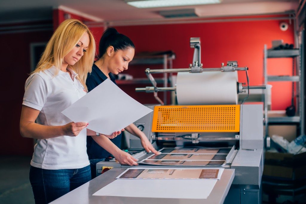 Women working printing shop