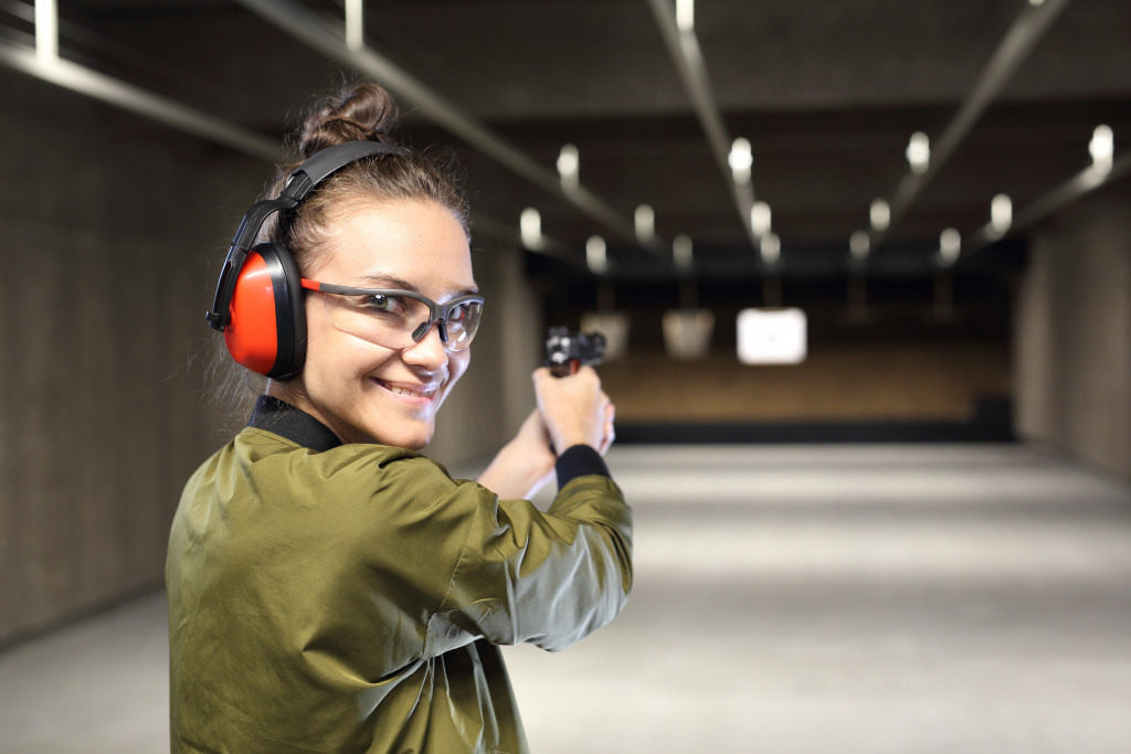 woman at a shooting range